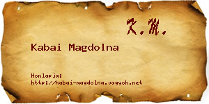 Kabai Magdolna névjegykártya
